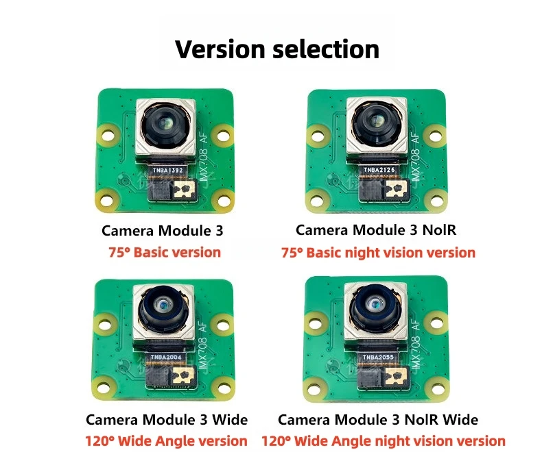 75 Grad / 120 Grad Raspberry Pi Kameramodul 3 Weitwinkel 12-Megapixel IMX708 Autofokus-Kamera – Detail 1