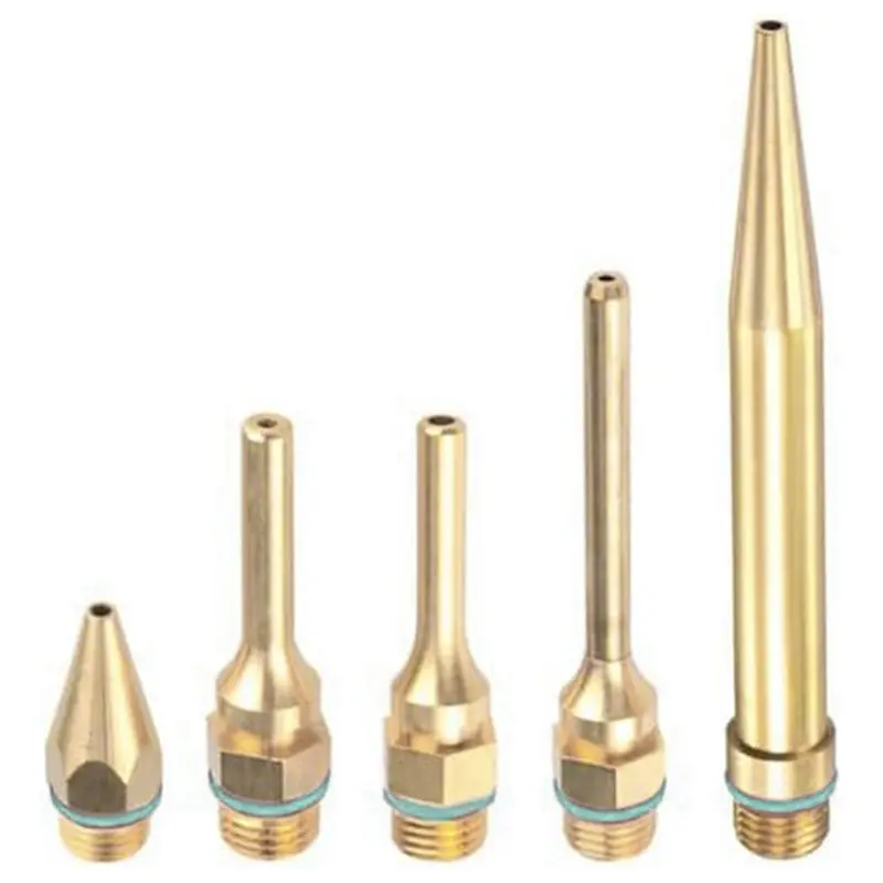 HLZS-5 Pieces Bore Long Tube Nozzles Thread Interchangeable Nozzle Set For Hot Meltingglue
