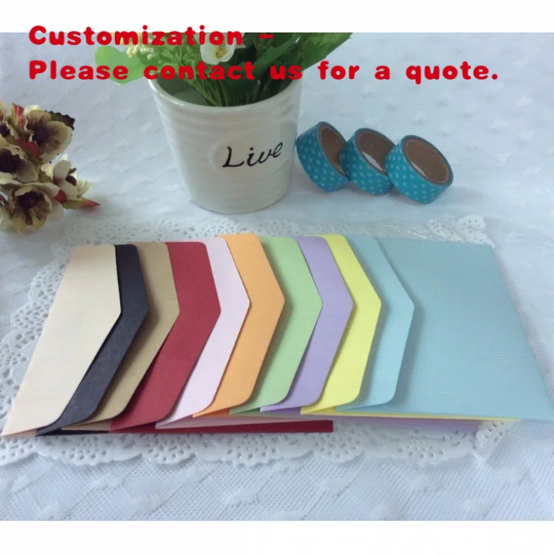 custom.Candy Color  Blank Paper Envelope Cute Envelopes/ Membership Card Envelope