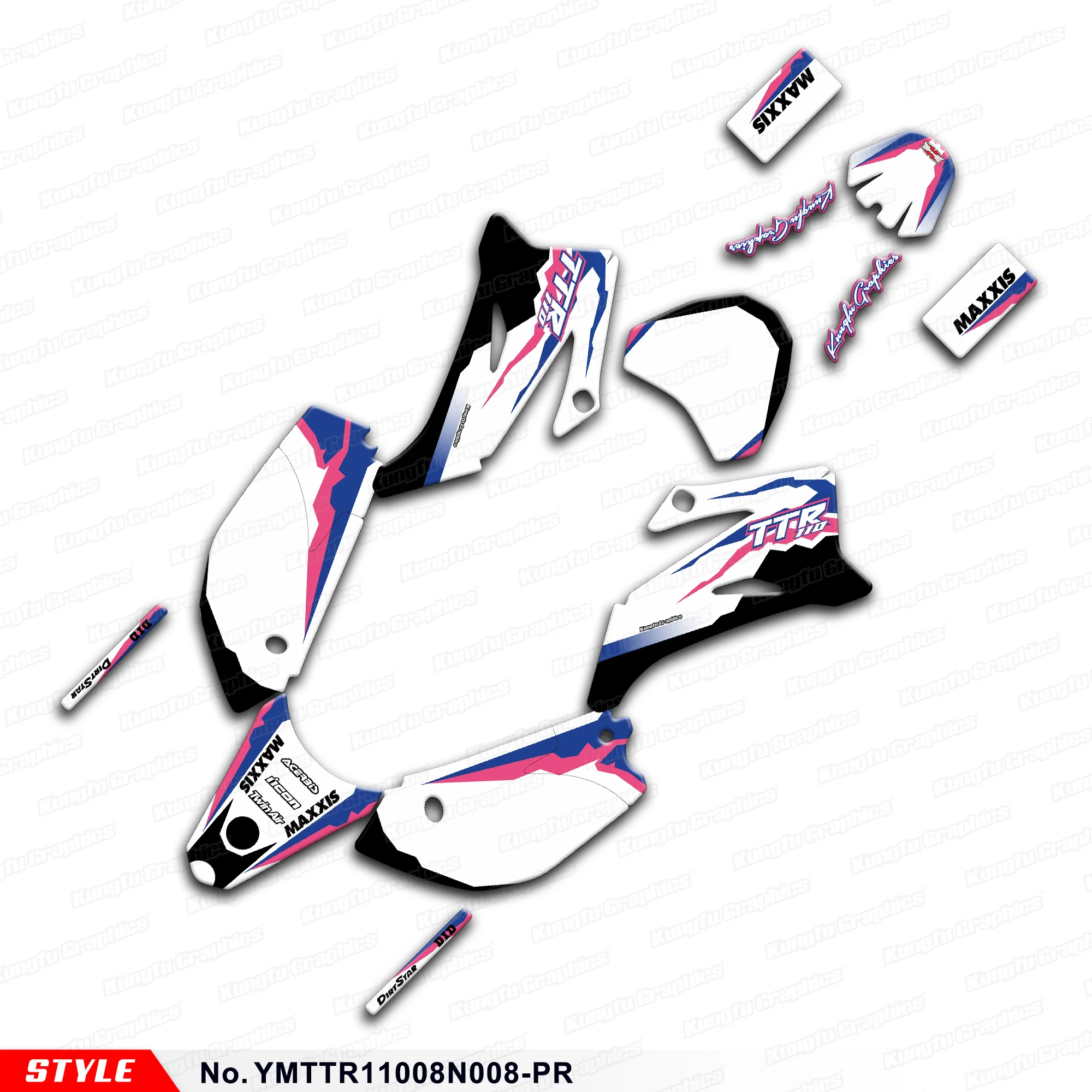 

JY RACING Dirtbike Graphics Adhesive Sticker for YAMAHA TTR110 TTR 110 2008-2020 21 22 23 24 25,Rebuilding, YMTTR11008N008-PR