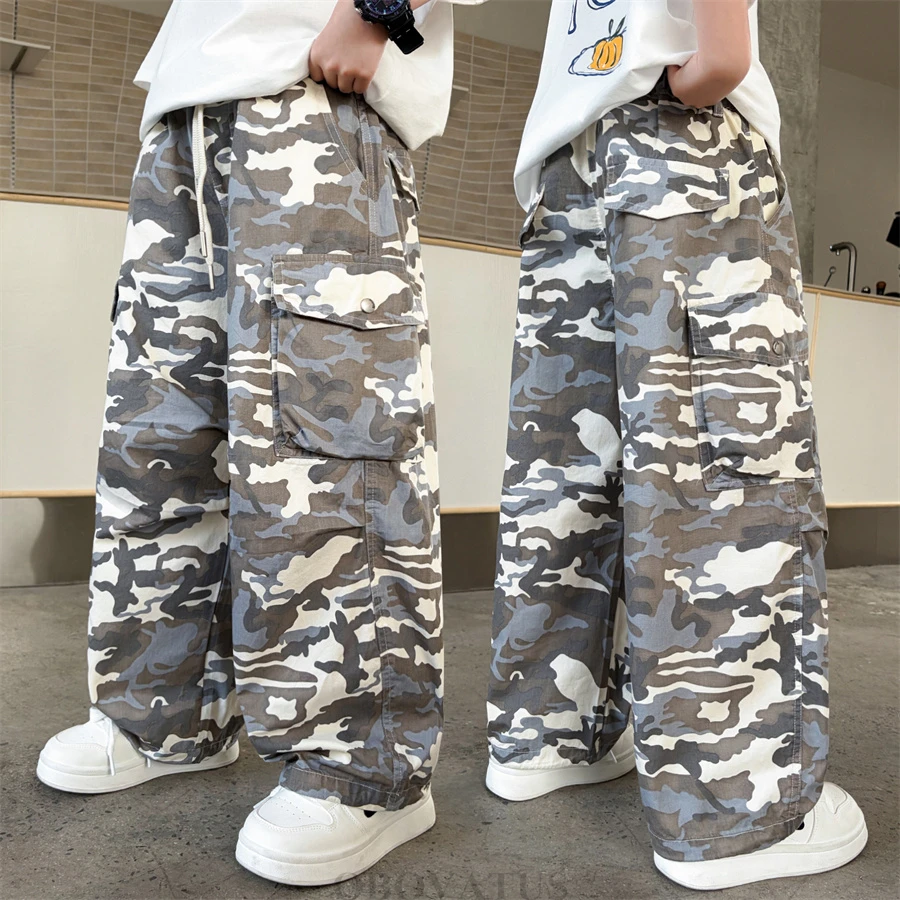 

Summer Light Weight Children Quick-Drying Camouflage Pants for Teen Boy Casual Sports Trousers Kids Thin Style Camo Sweatpants