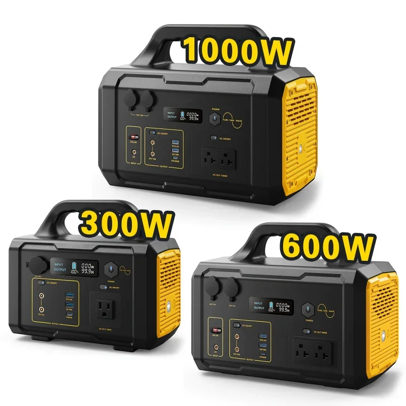 Solar Power Station - Portable Generator with AC Outlet, 2 DC & 3 USB Ports, Rechargeable Battery for Camping, Emergency