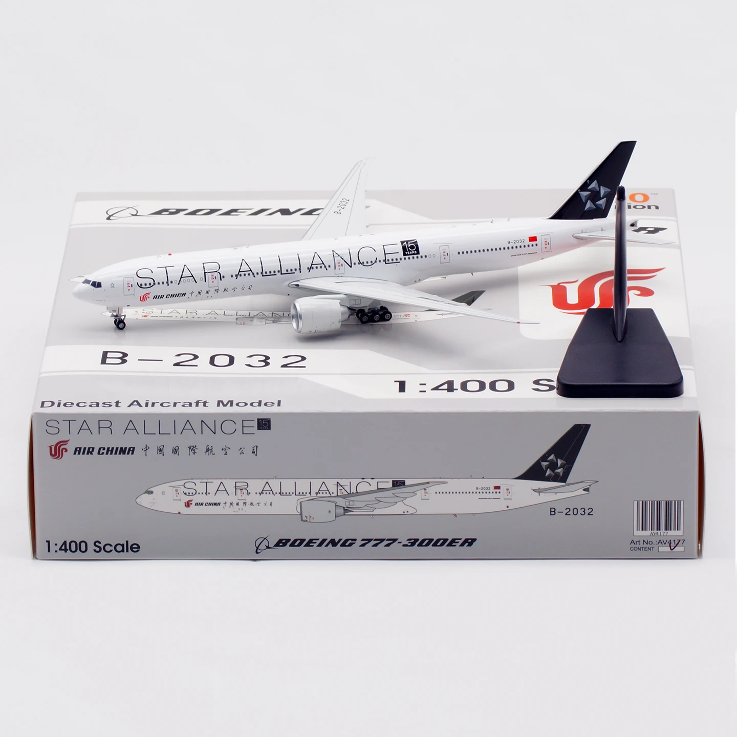 

AV4177 Alloy Collectible Plane Gift Aviation 1:400 AIR CHINA "StarAlliance" Boeing B777-300ER Diecast Aircraft Jet Model B-2032