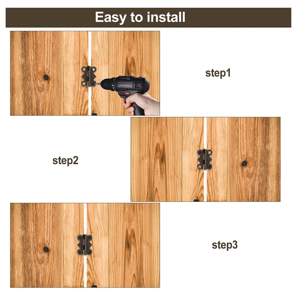 

20 шт. петель для шкафов в винтажном стиле, маленькие петли для деревянных шкатулок, ящиков для украшений, декоративные, для домашней мебели