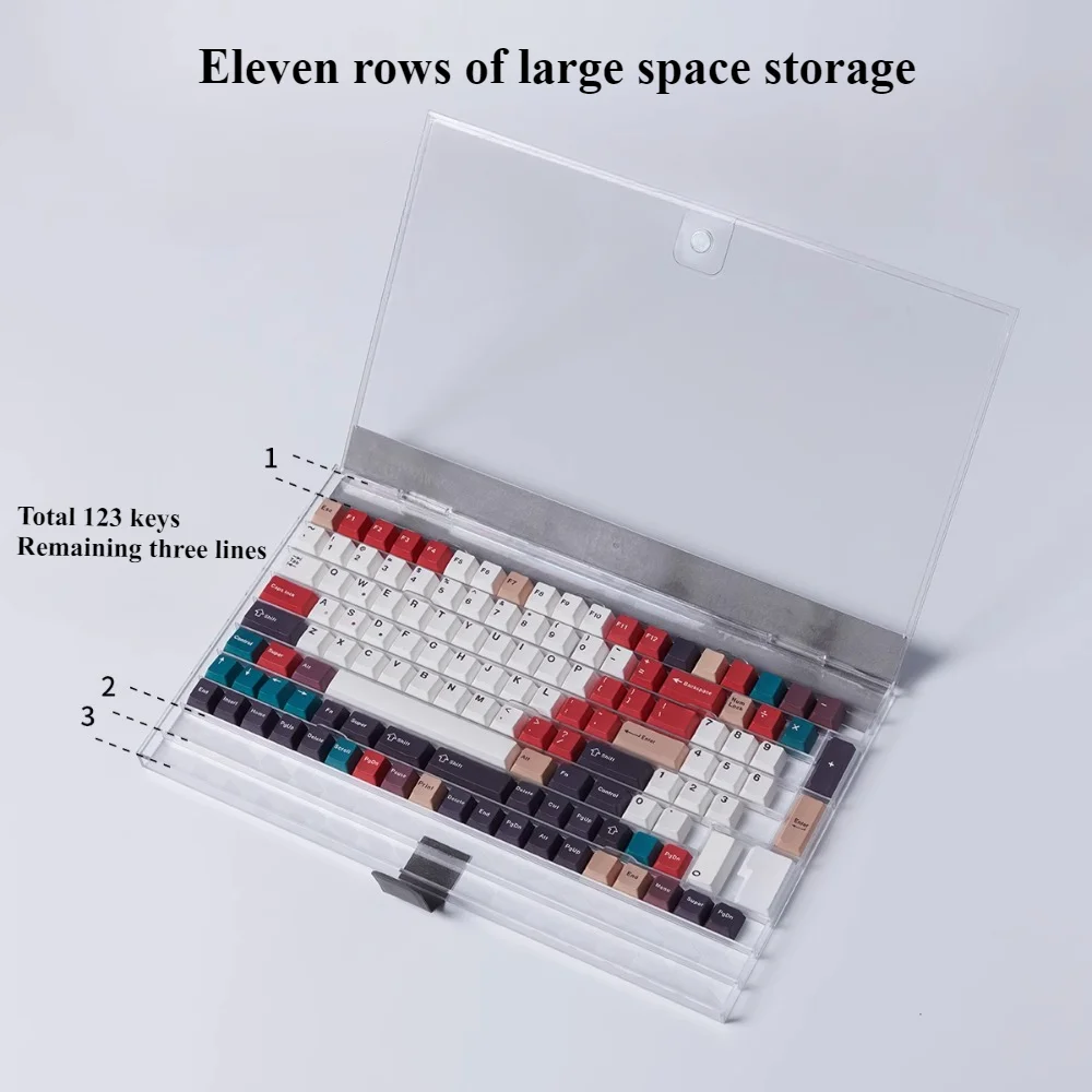 Transparent Keycap Storage Case Plastic Custom Magnetism Keycap Organizer Dust Box Display Case Decoration Keyboard Accessories