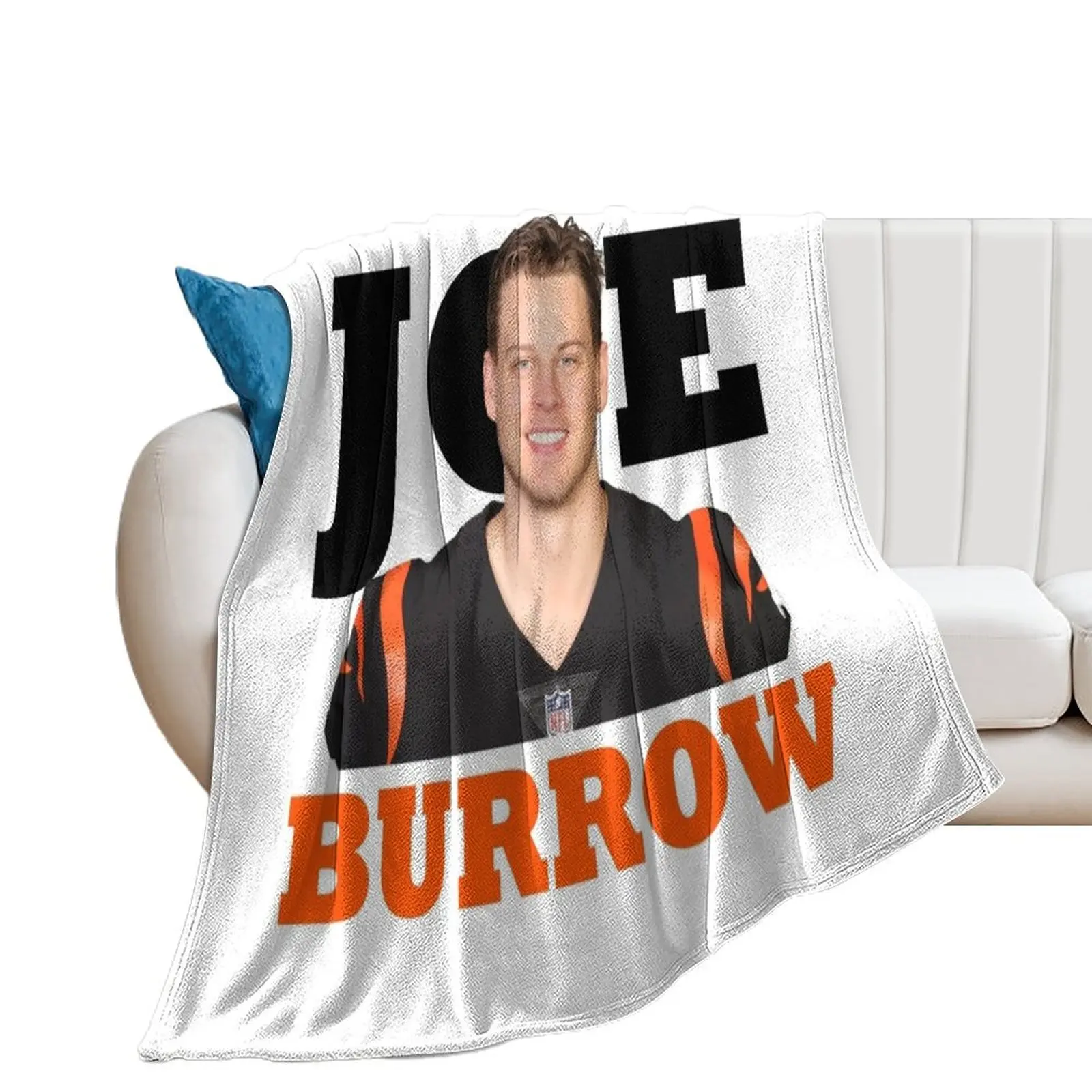 Joe Burrow Bengals Football Throw Blanket Beach Flannel Fabric Multi-Purpose Moving Blankets