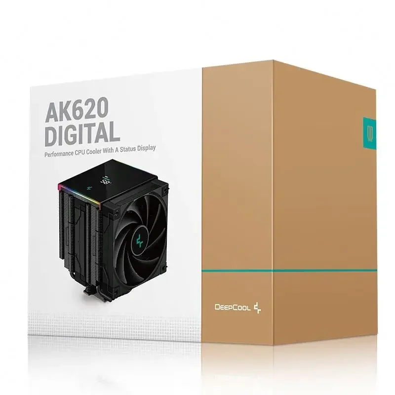 Заводской цельный цифровой вентилятор процессора Deepcool AK620 для охлаждения игрового компьютера, адресный RGB-кулер процессора