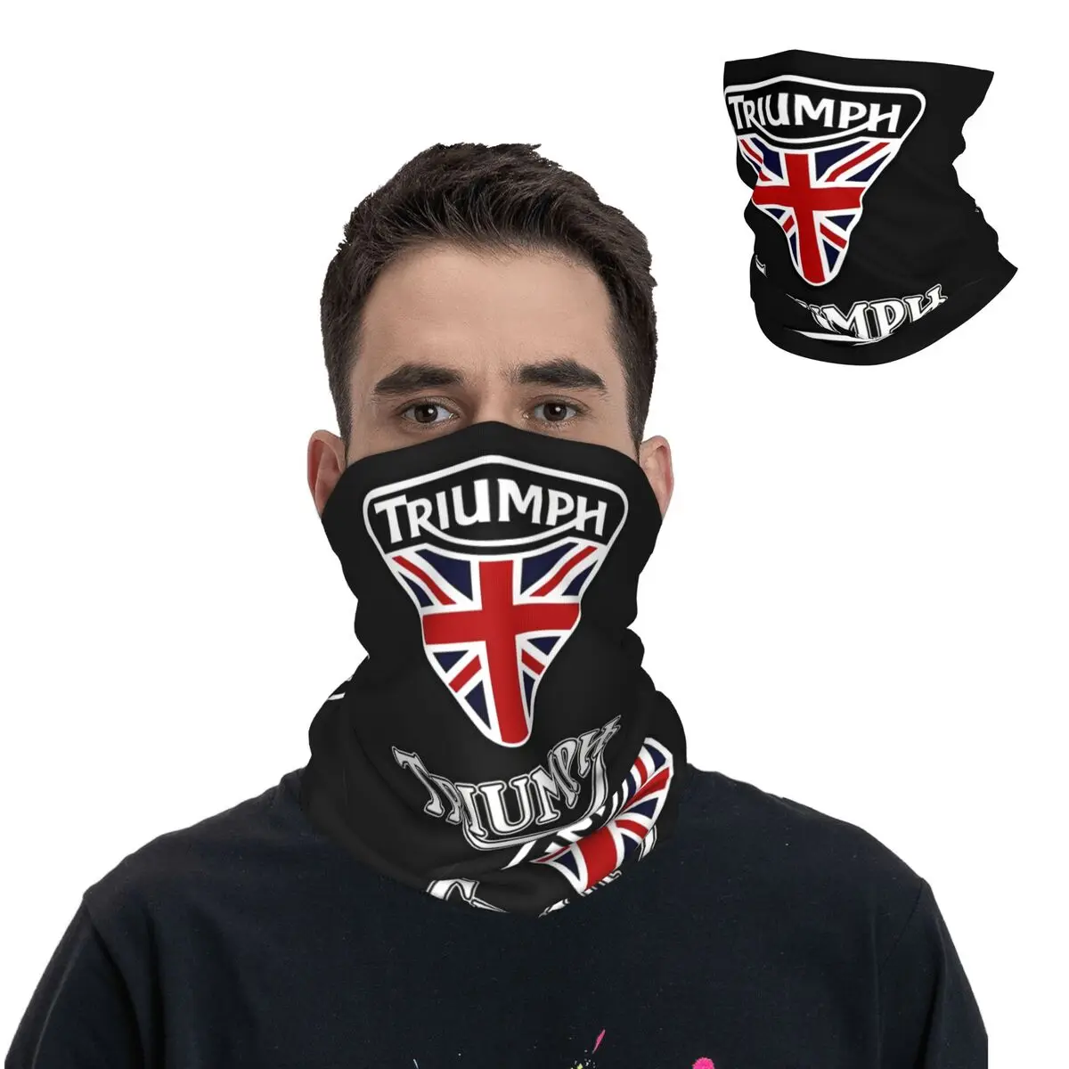 

Motorcycle Enthusiast T-Triumphs Bandana Neck Gaiter Printed Motorcycle Club Wrap Scarf Multi-use Cycling Riding Unisex Adult