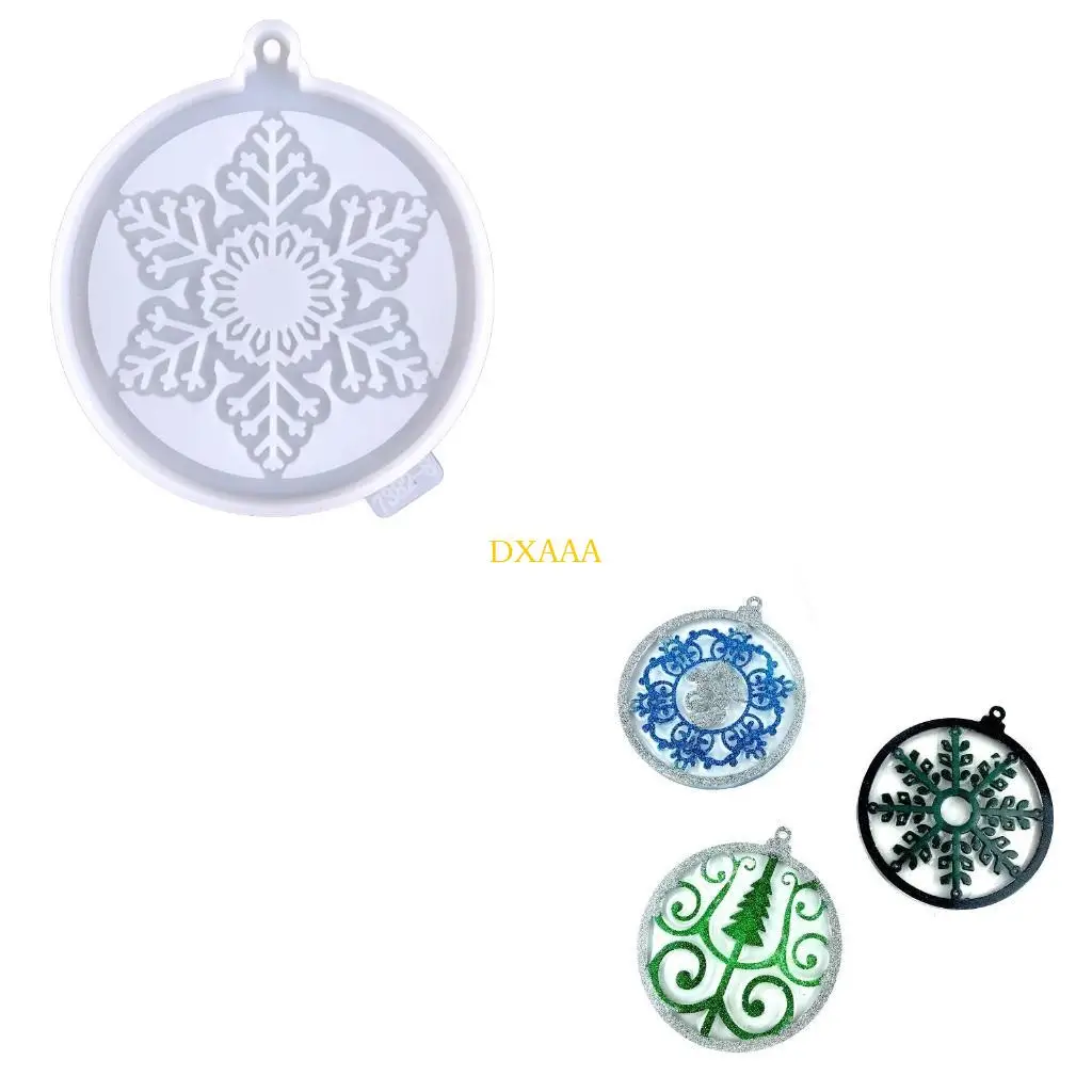 DXAA Keychain Casting Silicone Mold for DIY for Key Chain Pendant with Hole Crystal Epoxy Resin Molds Craft Jewelry Making To