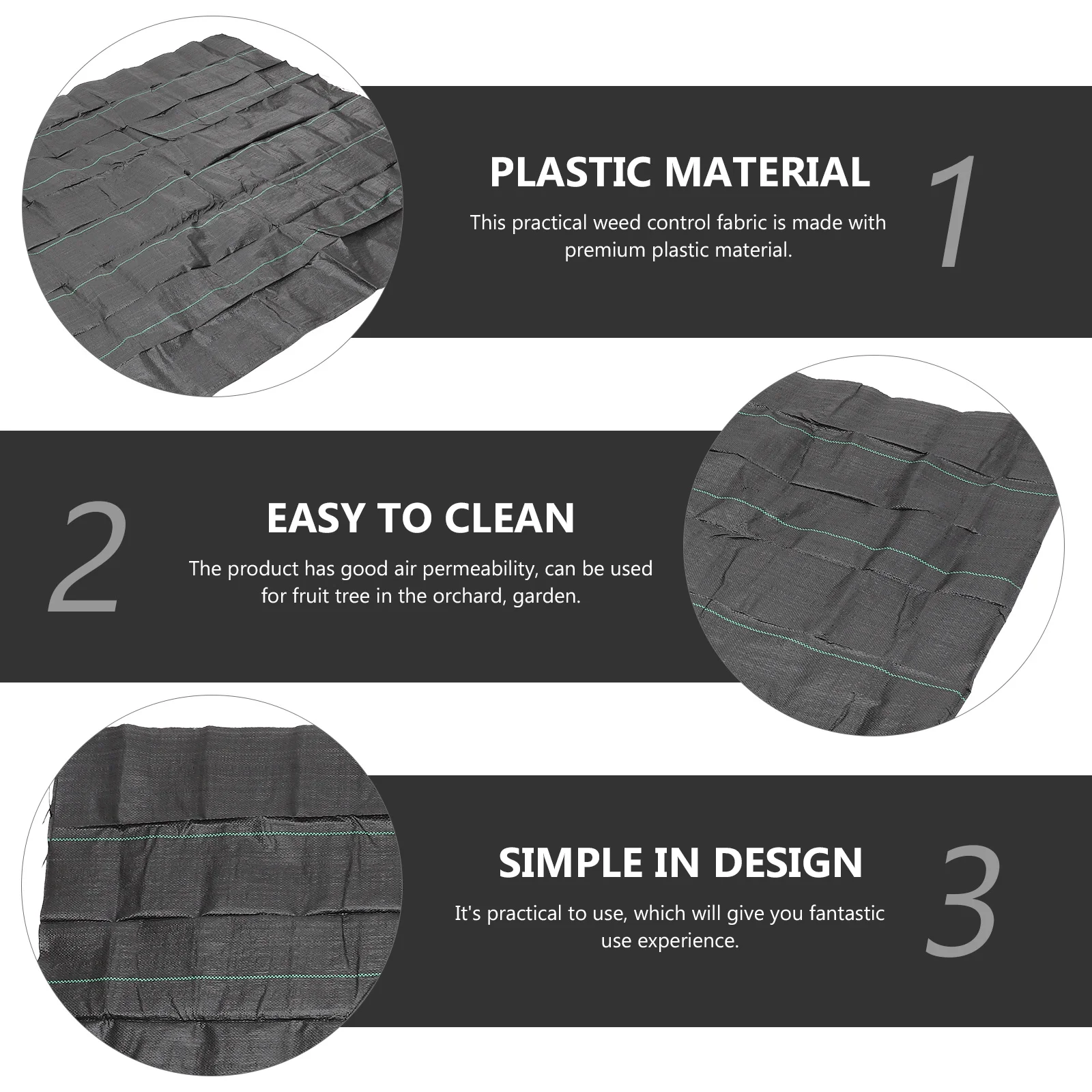 

Garden Control Fabric Durable Plastic Weeding Cloth Landscape Fabric Moisture Retention Outdoor Ground Cover Tree Barrier Mat