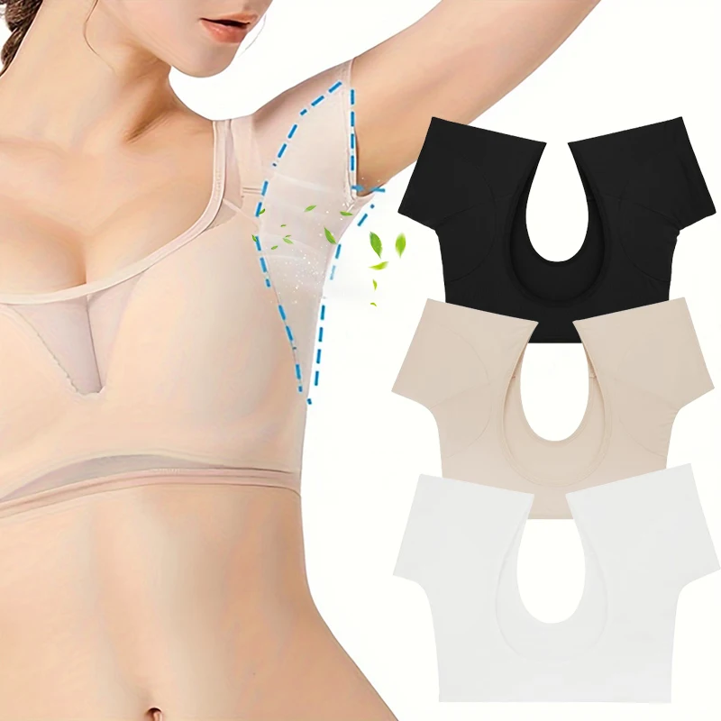 T-shirt Shape Sweat Pads Washable Armpit Sweat Pads Reusable Underarm Perfume Absorbent Guards Shield Deodorant for Women Girls