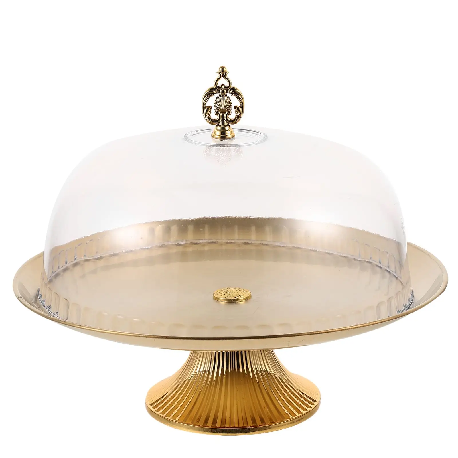 

Dessert Display Plate 12 Inch Cake Stand Dome Lid Glass Ceramic Tray Pastry Platter Snack Serving Food Storage Fruit Bowl