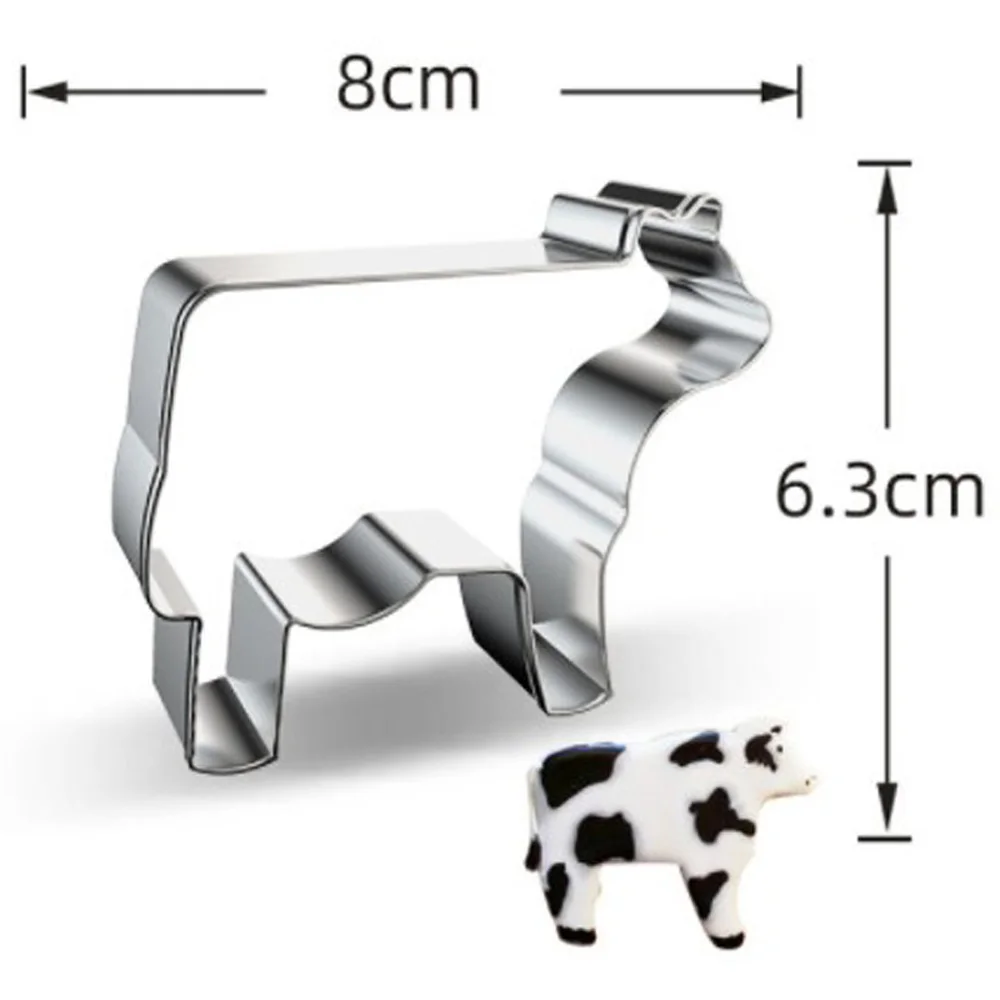 

1pcs patisserie reposteria Cow Cattle Cookie Cutter Fondant Cake Decor Tool Plaste Mould Cupcake Toppers Metal Biscuit Mold