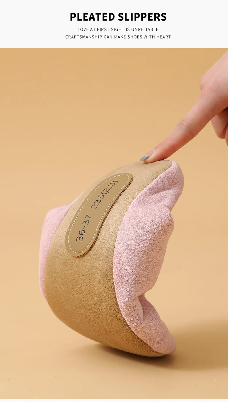 Bequeme Hausschuhe mit weicher Sohle, aus Baumwolle, für Damen, im Retro-Stil, aus Wildleder, warm, geräuschlos, in Übergrößen erhältlich, rutschfest, als Paar erhältlich. – Detail 9