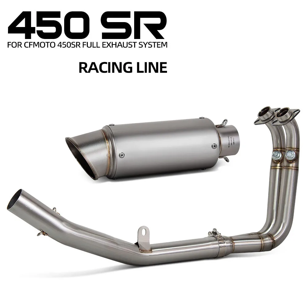 

Imitation Racing Exhaust Full System Kit For CFMOTO 450SR 450SS 450NK 450 SR/SS/NK 2022-2026 Motorcycle Manifold Front Muffler