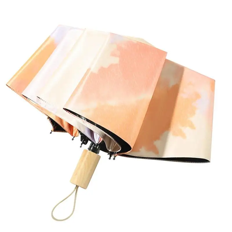 Three-folding Umbrella Automatic Sunny And Rainny Umbrellas Five-Folding Sunshade Umbrella Princess Style Umbrella For Girl