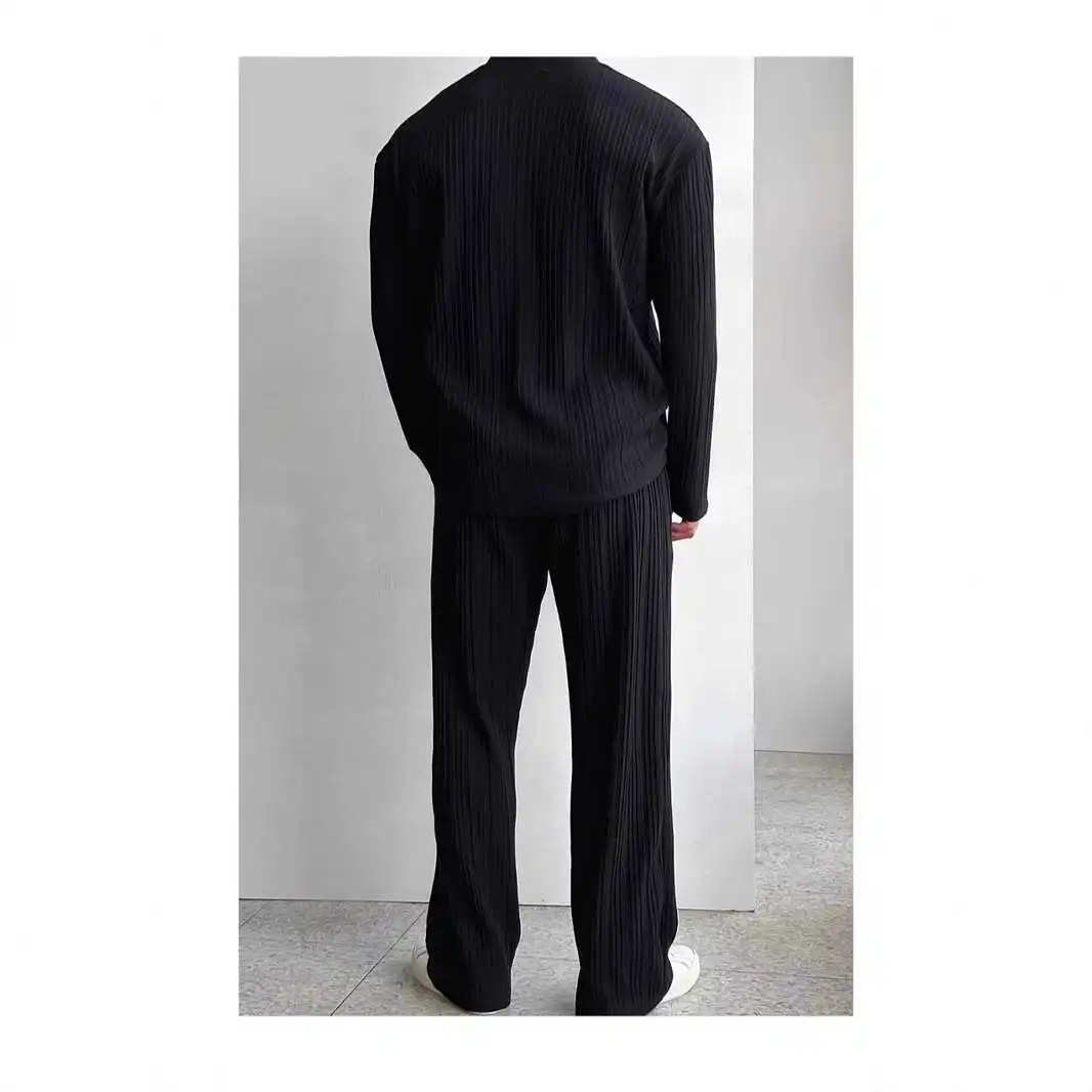 

2025 Men's Button up irt Pants Set Casual Sportswear Polyester Fiber Long Pants Cotton Spring Season Chinese Manufacturer