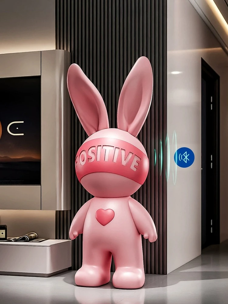 Home Decor Creative Rabbit Statues Floor Decoration Living Room Large Welcome Resin Sculptures Art Ornaments Housewarming Gifts