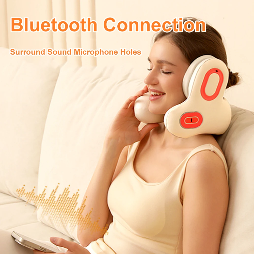 Sleep Noise Reduction Neck Massage Hot U-Shaped Neck Pillow Electric Massager Bluetooth Masajeador Health Care Portable Massager