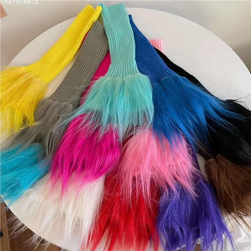 Women's Socks Japanese Dopamine Y2K Cool Dark Stacked Socks For Girl Subculture Cosplay Knitted Plush Leg Cover High Quality