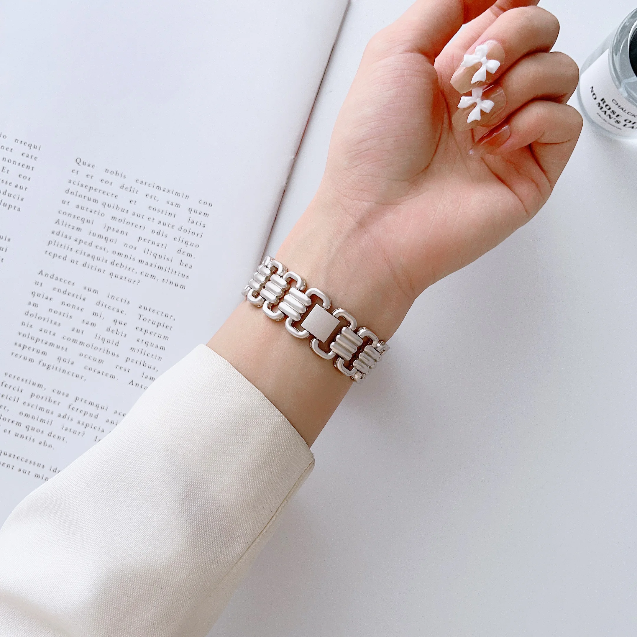 Роскошный U-образный ремешок из нержавеющей стали для Apple watch 7, 8, 45 мм, 41 мм, 6, 44 мм, ультра 49 мм, ремешок 5 se iwatch 3, 42 м, браслет, ремешок для часов