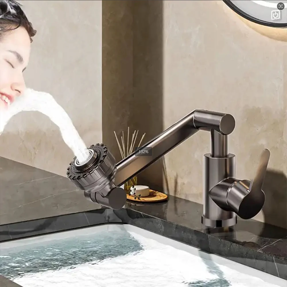 Hot And Cold Dual-Purpose Universal Faucet 1080° Rotation Basin Faucet Multi-function Stream Sprayer Mixer Wash Tap For Bathroom