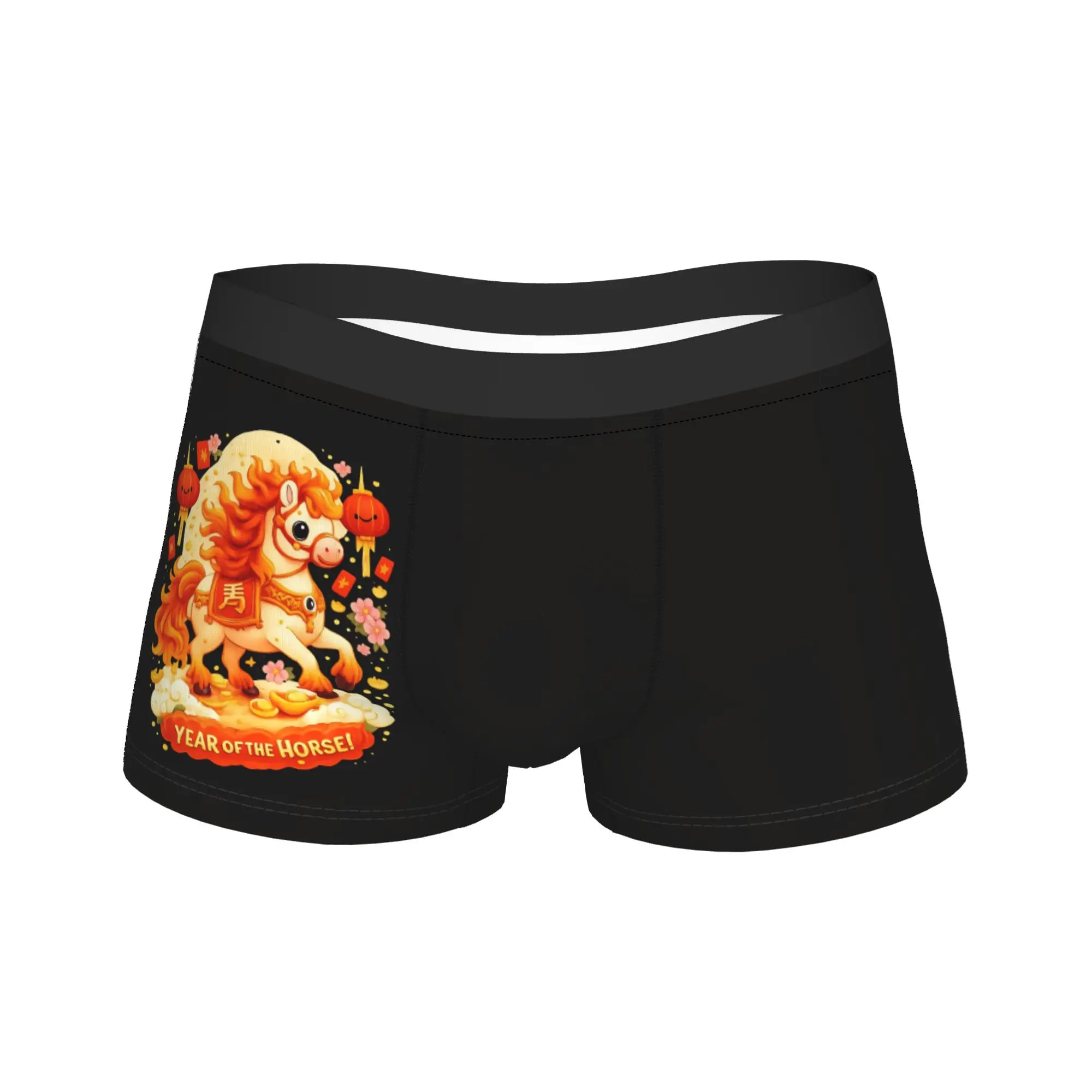 

Подарок на Китайский Новый год (Год Лошади) для детей: трусы-боксеры, нижнее белье, качественные шорты, эластичные мужские трусы больших размеров.
