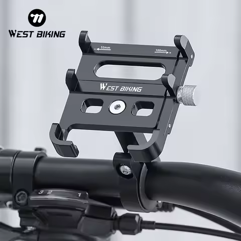 WEST BIKING Cycling Mobile Phone Support Bracket Bicycle Handlebar/Headset Cellphone Holder Electric Scooter Mobile Support
