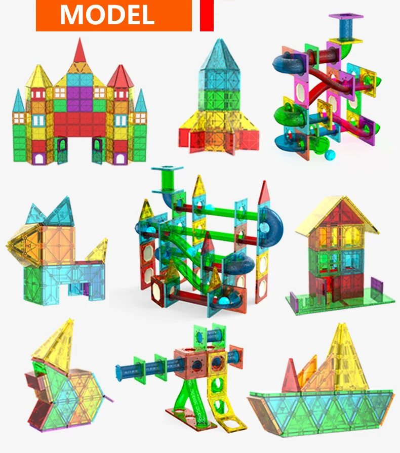 

DIY Model Designer Construction Magnetic Building Block Toys Set Magnet Block Tiles Montessori Educational Toys For Kids Gifts