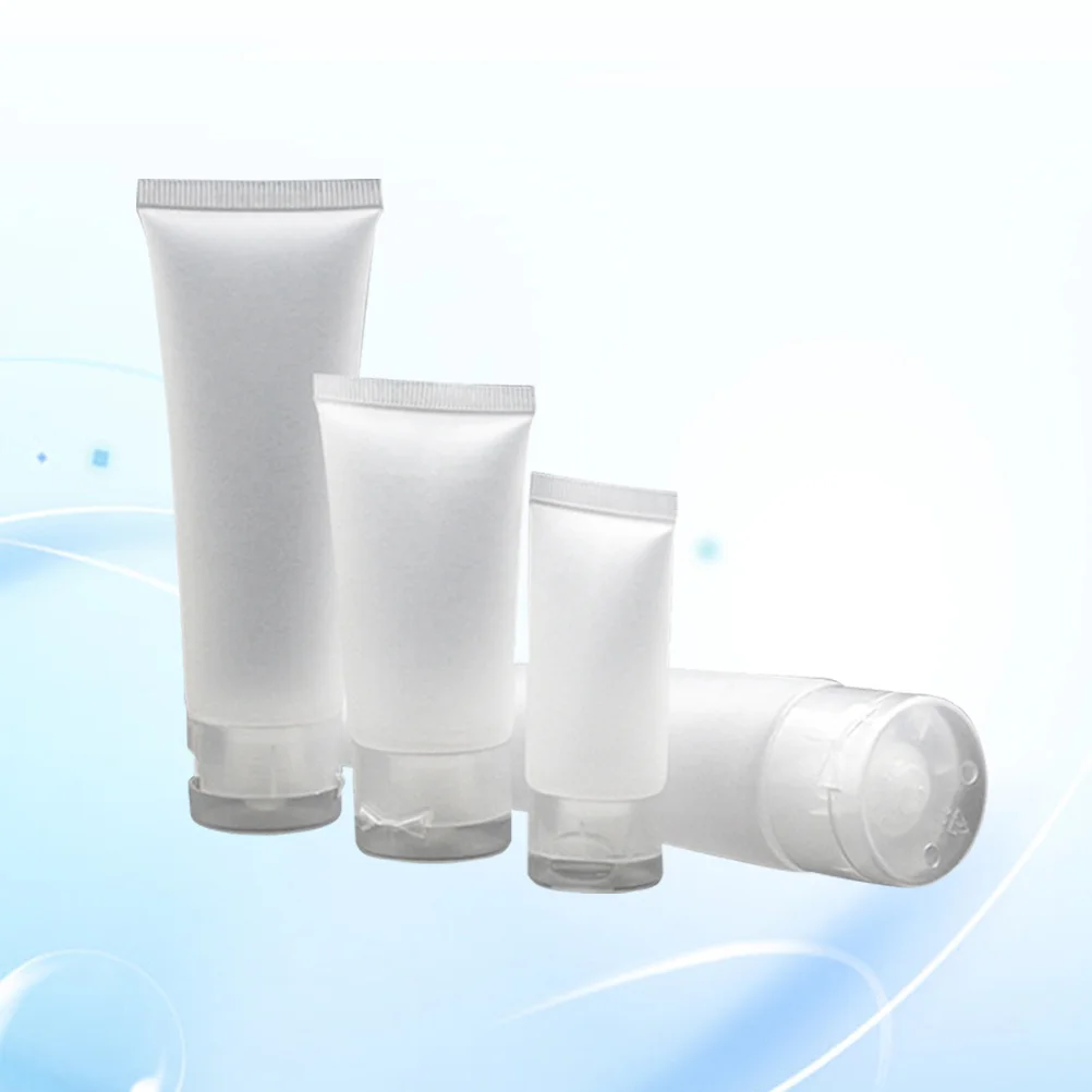 4 stücke Reise Tubes Weiche Leere Lotion Flasche Für Creme Gel Make-Up Lip Balm Pulver Gewürz Luftdichte Behälter