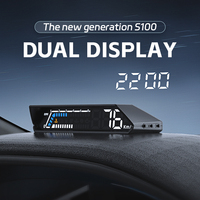 OBD Multifunctional Car Instrument Dual Display Screen Smart Head Up Display Transmission Oil Temperature Monitoring OBD2 HUD