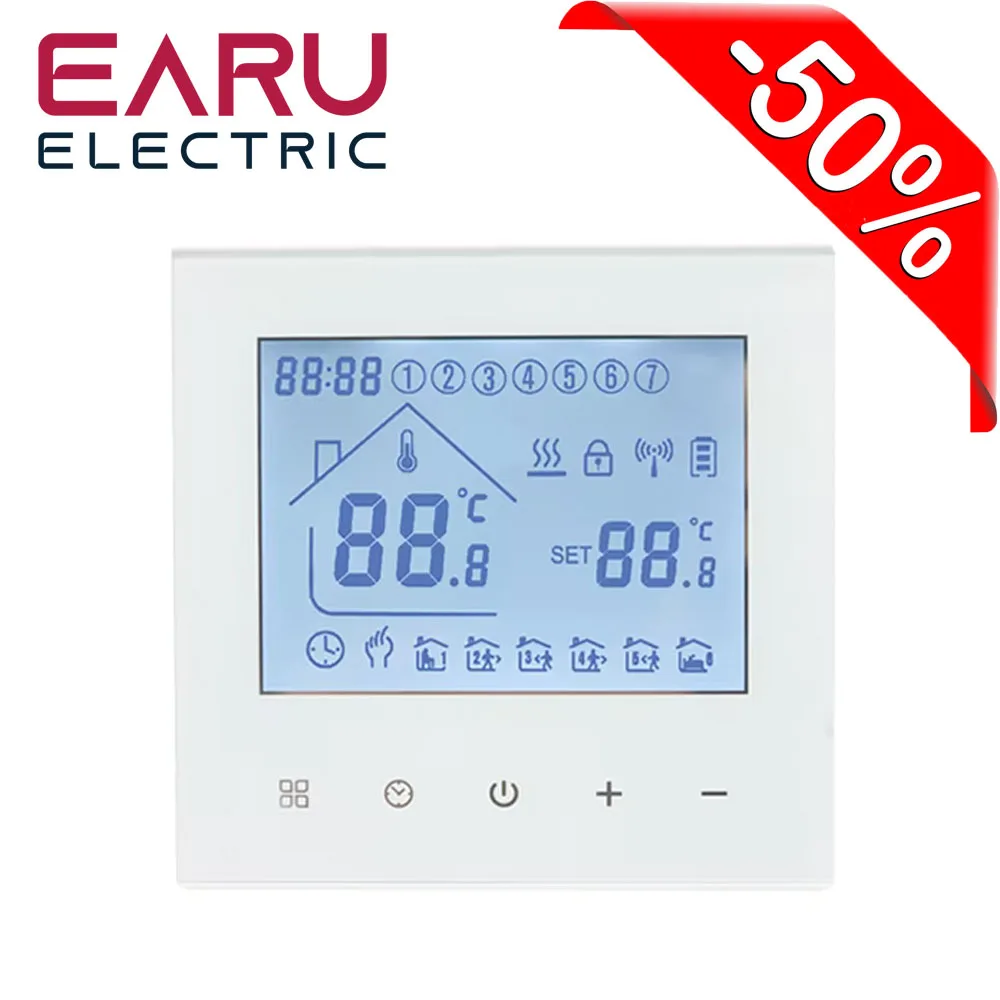 

Tuya WiFi Smart Thermostat Temperature Controller for Water Gas Boiler Floor Heating Remote Voice Control via Alexa Google Home