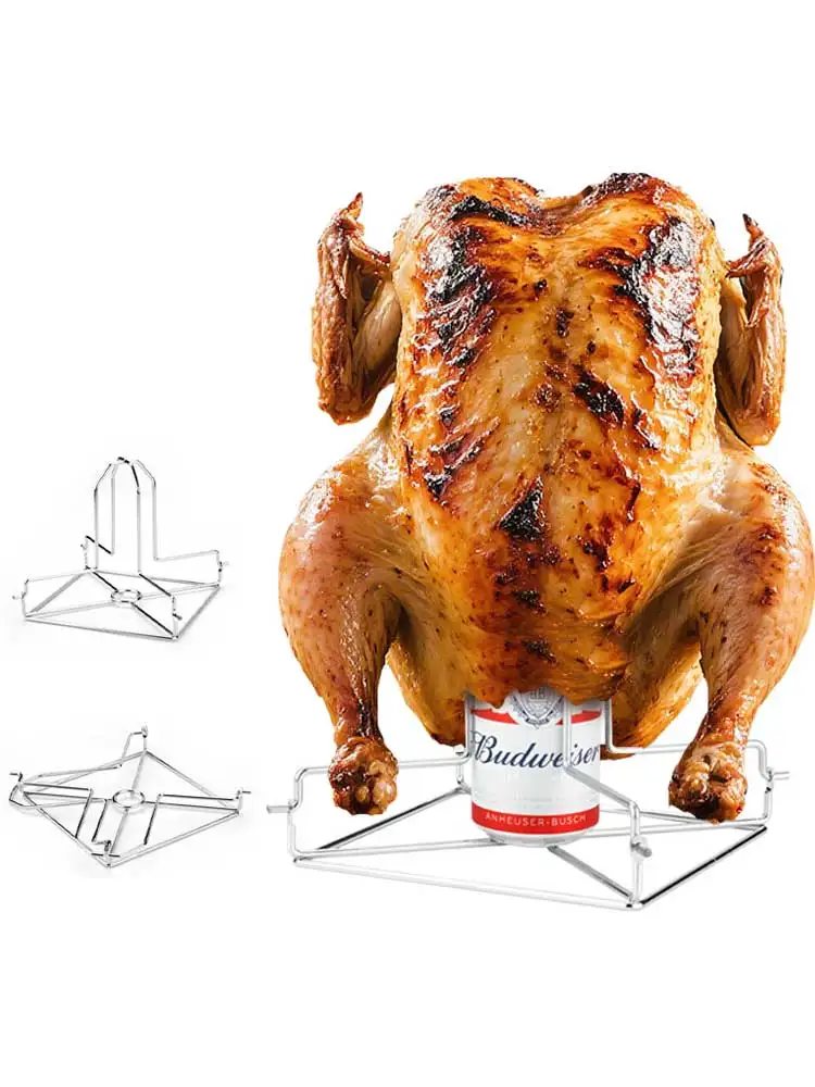 

Stainless Steel Folding Beer Butt Chicken Holder for Whole Chicken Roaster,Roasting Grill Stand Chicken Roaster Rack Kitchen