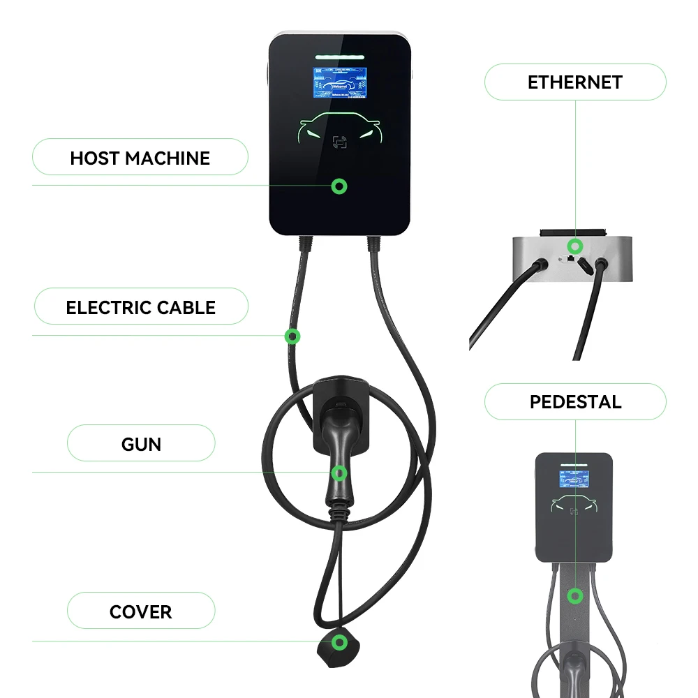 أفضل بائع 11kw 30A ev wall box ev محطة شحن مقاوم للماء مع rfid wallbox محطات شحن السيارة الكهربائية السريعة ev