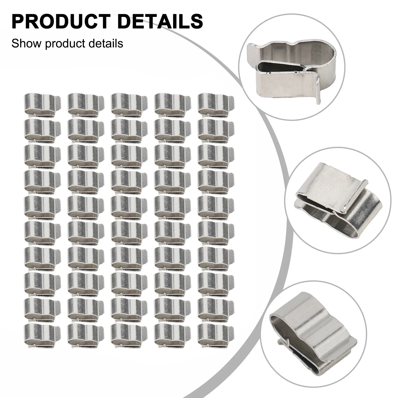 Silver High Quality Practical Solar PV Cable Clip Clamp Set 2x6mm Cable Organizer Edge Clip Solar Cable Fastener