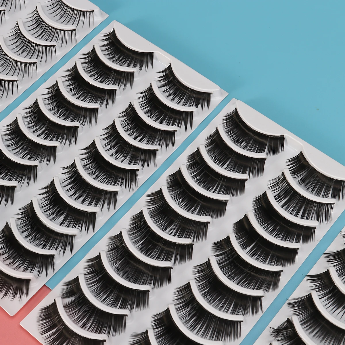 

False Eyelashes Set 3D Cat Eye Wispy Strip Lashes For Women Daily Party Makeup Natural Long Thick Eyelash Extensions