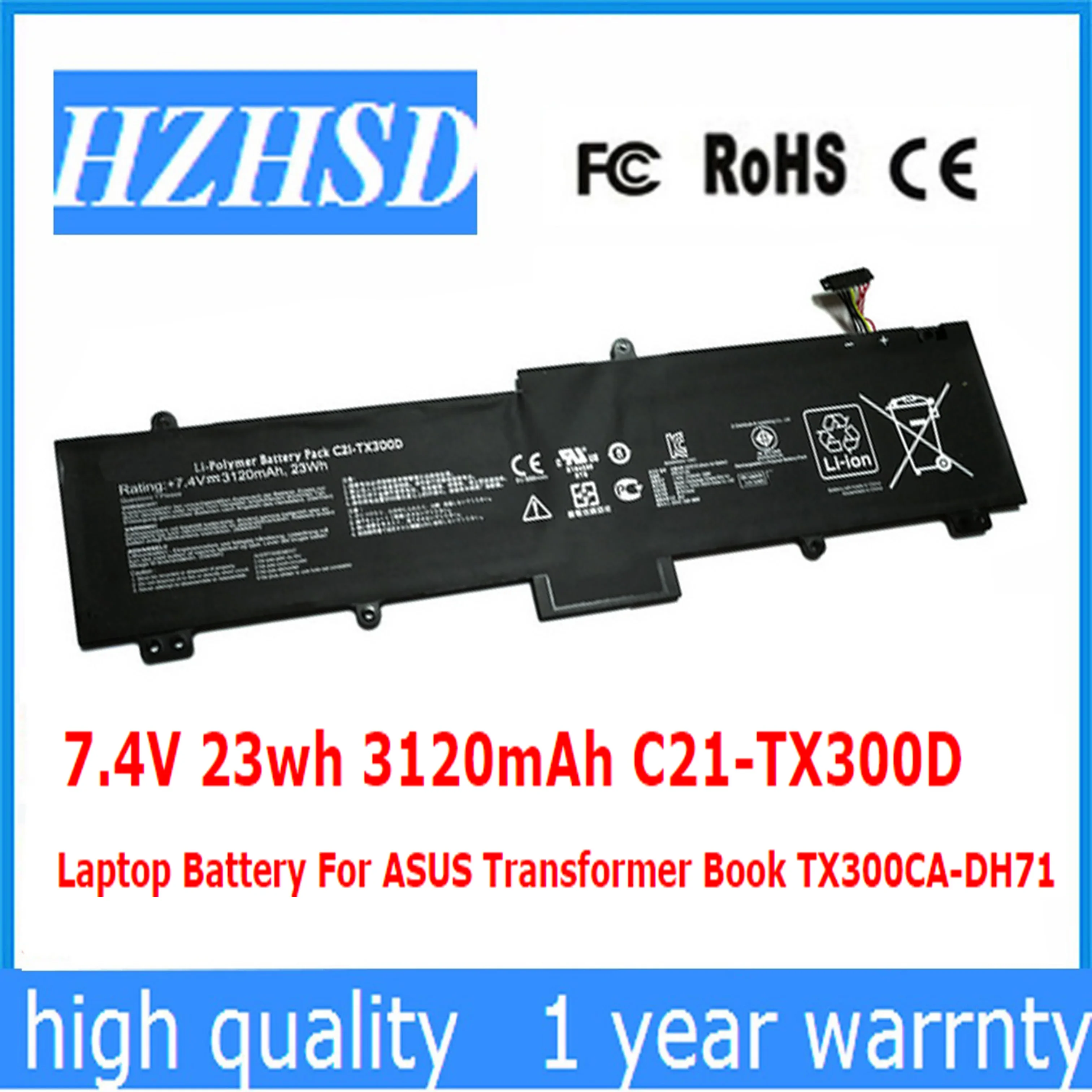 7.4V 23wh 3120mAh C21-TX300D Laptop Battery For ASUS Transformer Book TX300CA-DH71