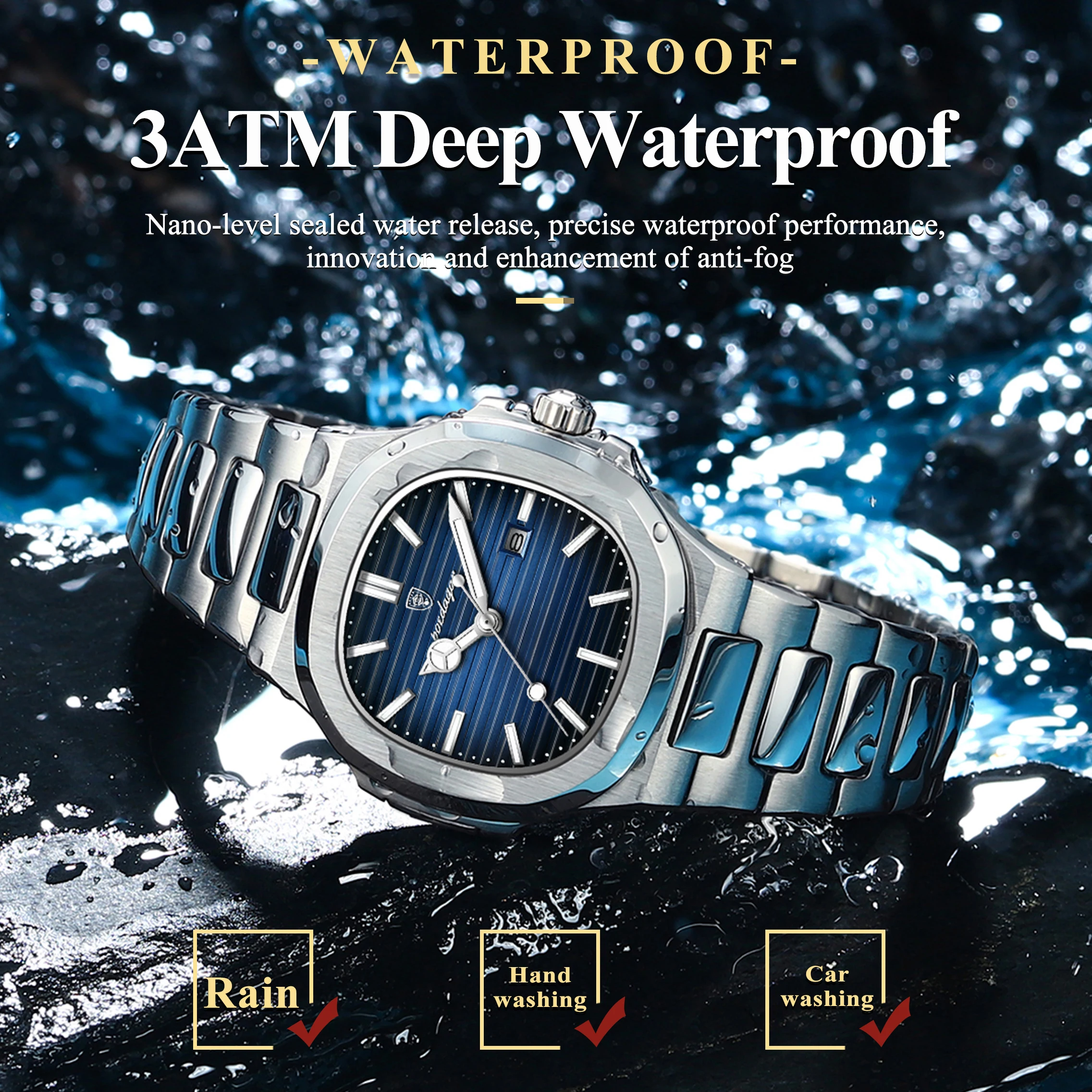 POEDAGAR Reloj de cuarzo de lujo para mujer, Reloj de pulsera luminoso resistente al agua con fecha para mujer, relojes de moda de acero inoxidable para mujer