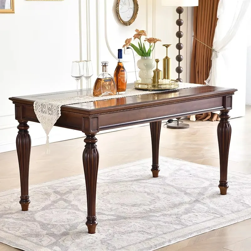 تصميم المكتب طاولات الطعام أقواس الساق الكتابة طاولات الطعام الفاخرة الشمال صالون المطبخ أثاث تافولا دا برانزو الخشبي #4