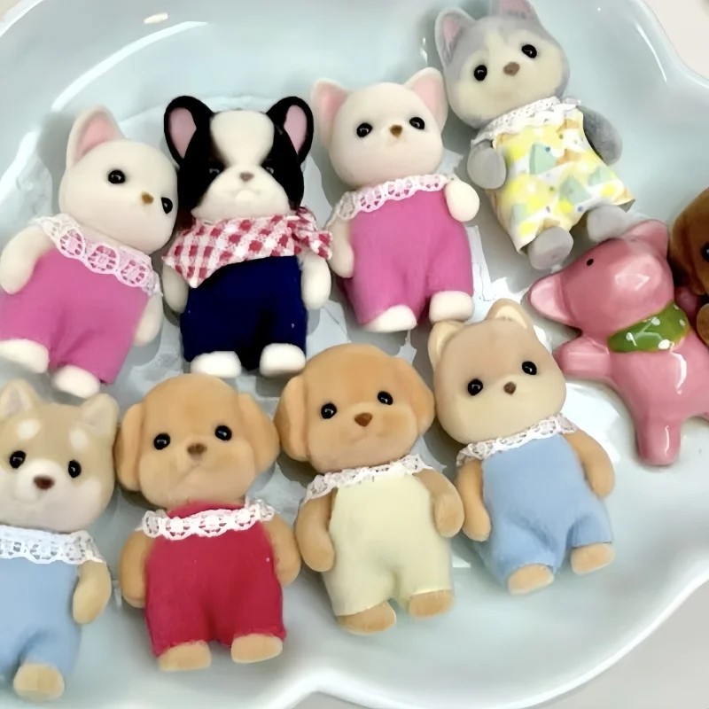 Sylvanian Families Forest Rabbit Grove Family Dollhouse Beaver Baby Christmas Toy Girl Flocking Doll Decoration Ornaments Gifts