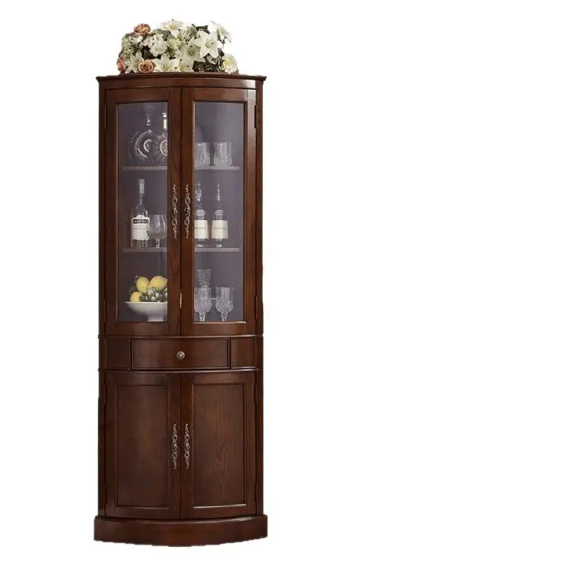 

All solid wood, corner cabinet, triangle, European style, living room, corner, corner, arc
