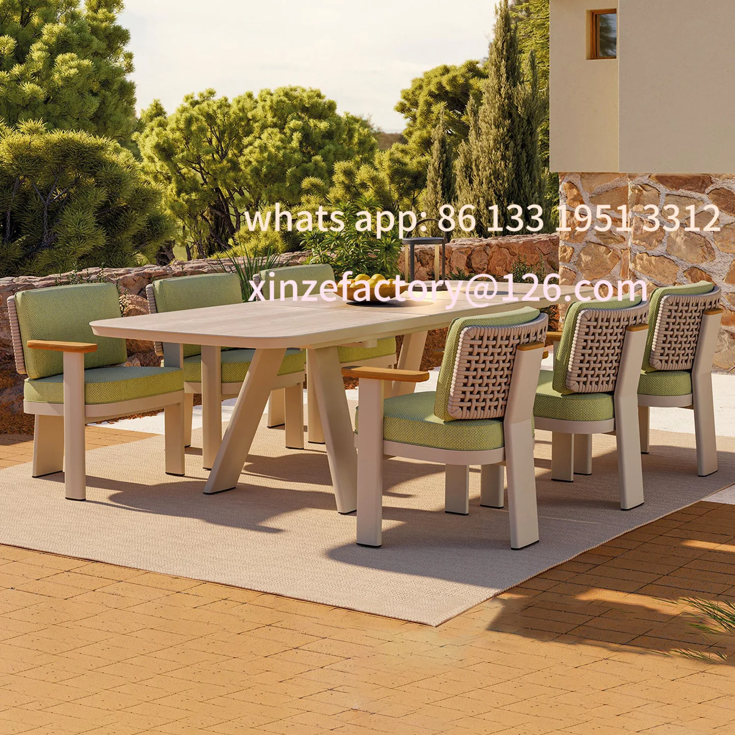 

Customizable chairs outdoor garden furniture simplevilla courtyard open-air balcony household coffee table chair three-piece set