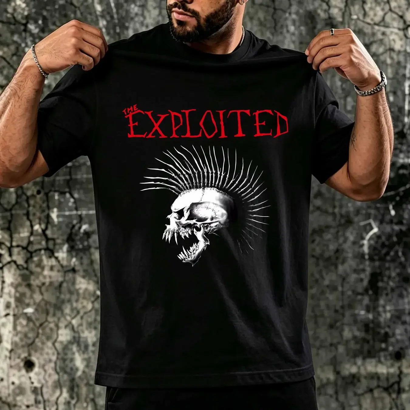 washed T Shirt The Exploited Beat Bastards OFFICIAL vintage Washed Slightly streetwear homme Breathable designer clothes Unisex