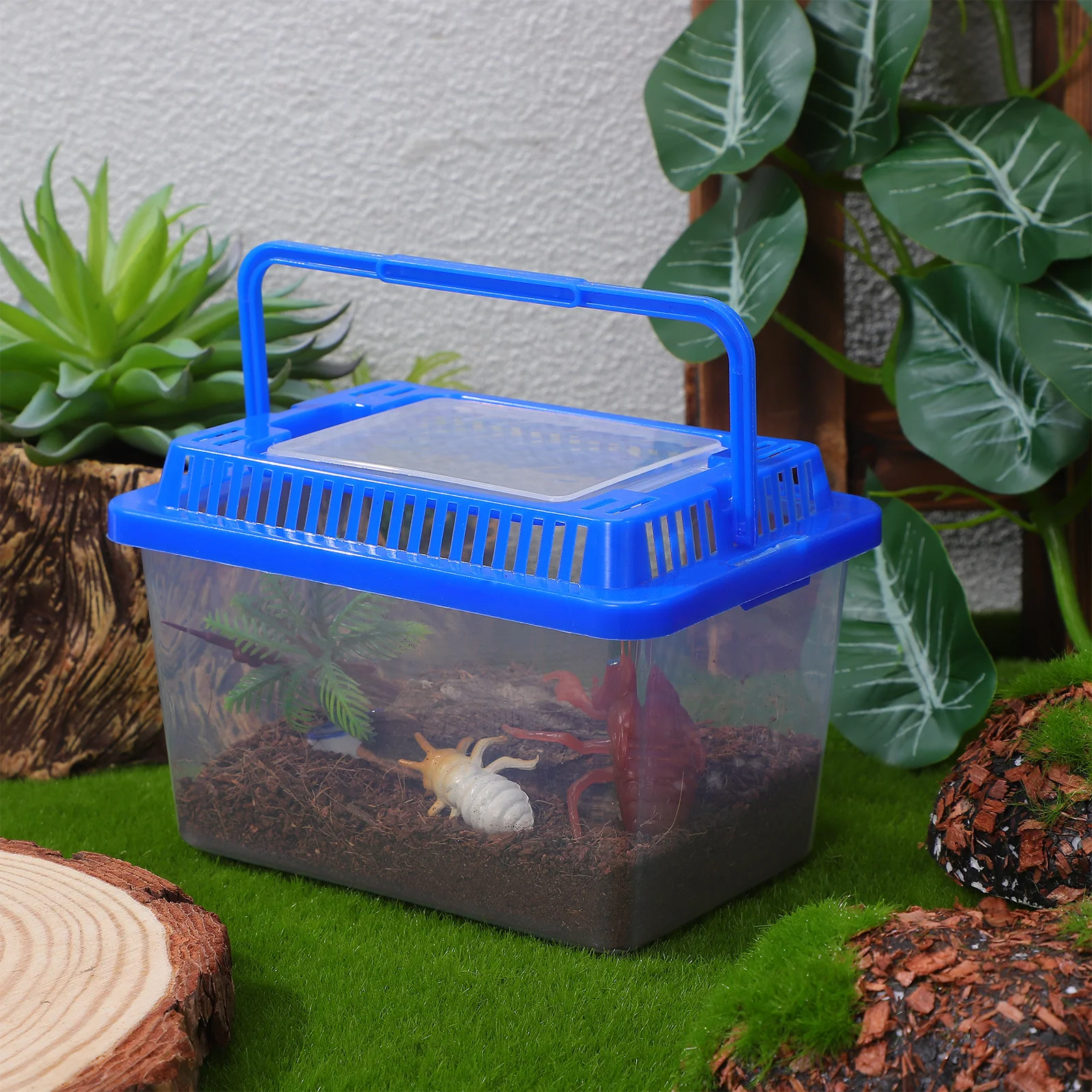 

Handheld Transparent Fish Tank With Lid Portable Turtle Carrier For Plastic Aquarium Reptile Travel Box Durable Pet