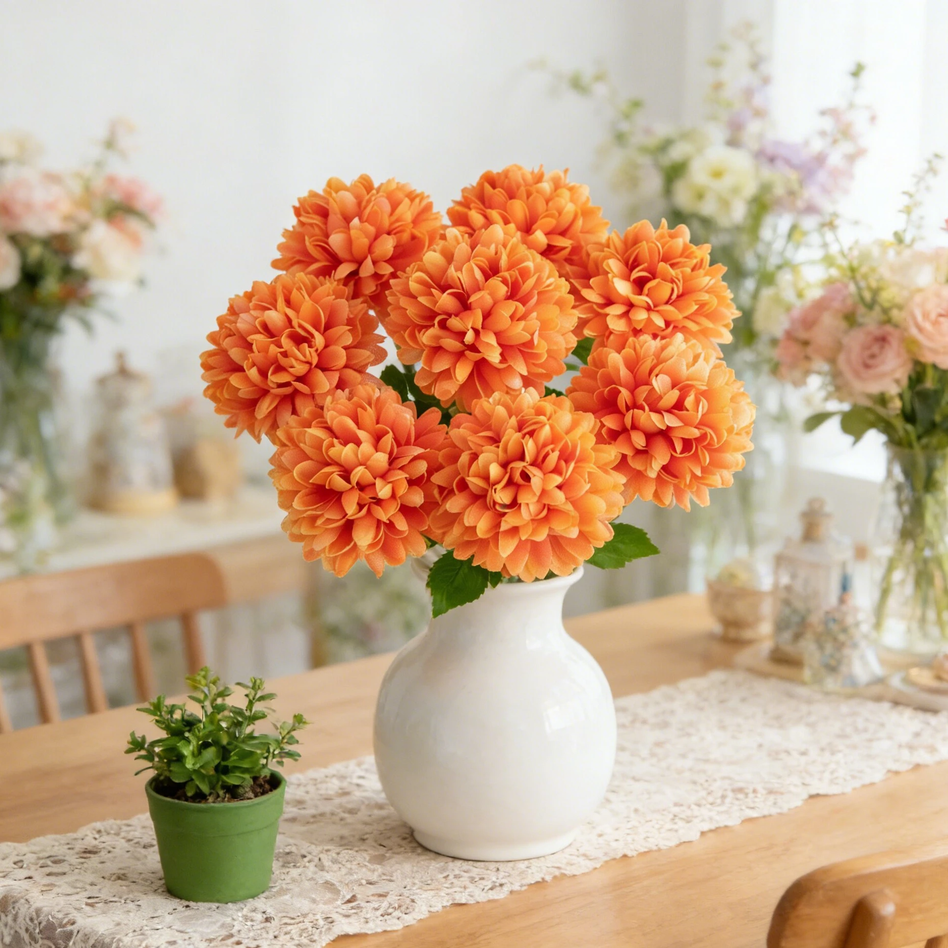 5/10Pcs 실크 볼 국화 웨딩 인공 꽃 장식 분재 - Baby Nursery Decor Ideas 리뷰 및 가격