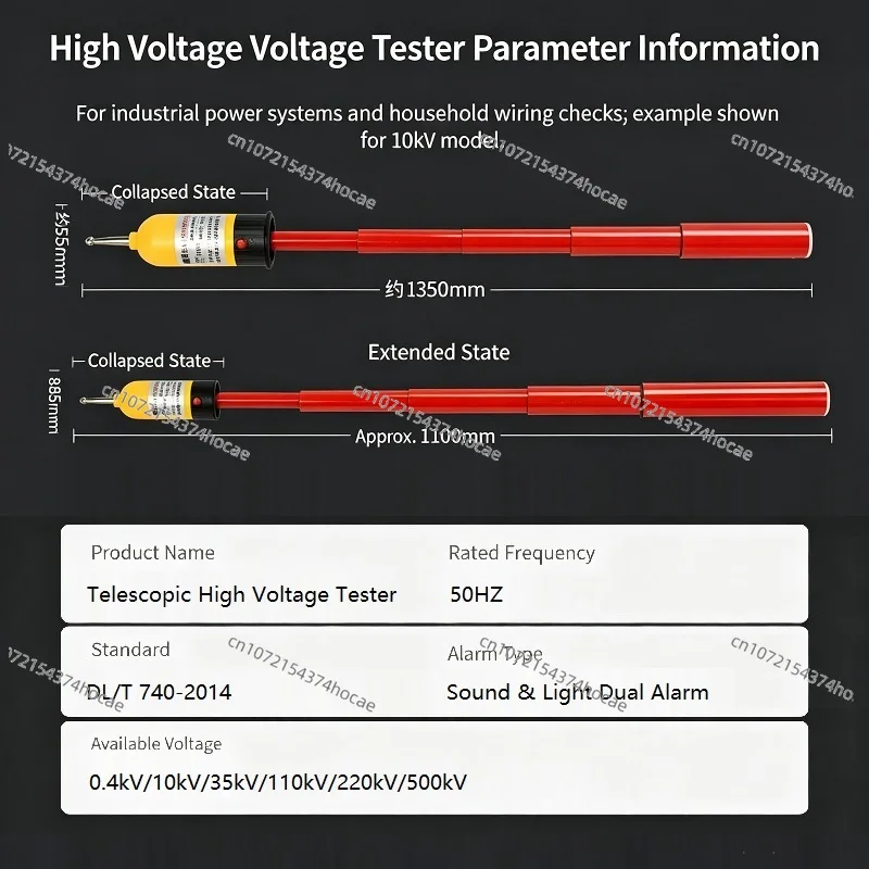 High-Pressure Electroscope with Sound and Light, Telescopic Alarm, Electrical 10kV Test Pencil