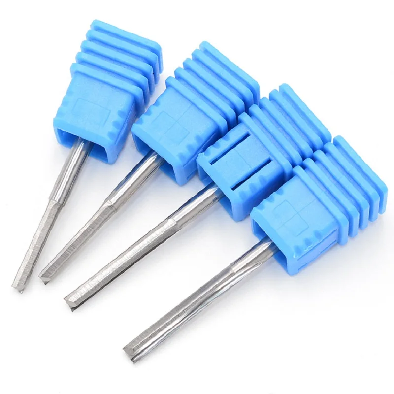 5*22mm Two Straight Flutes Cutters, CNC Engraving Tools, Carbide Router Bits for Multilayer board, Plywood, MDF, Foam