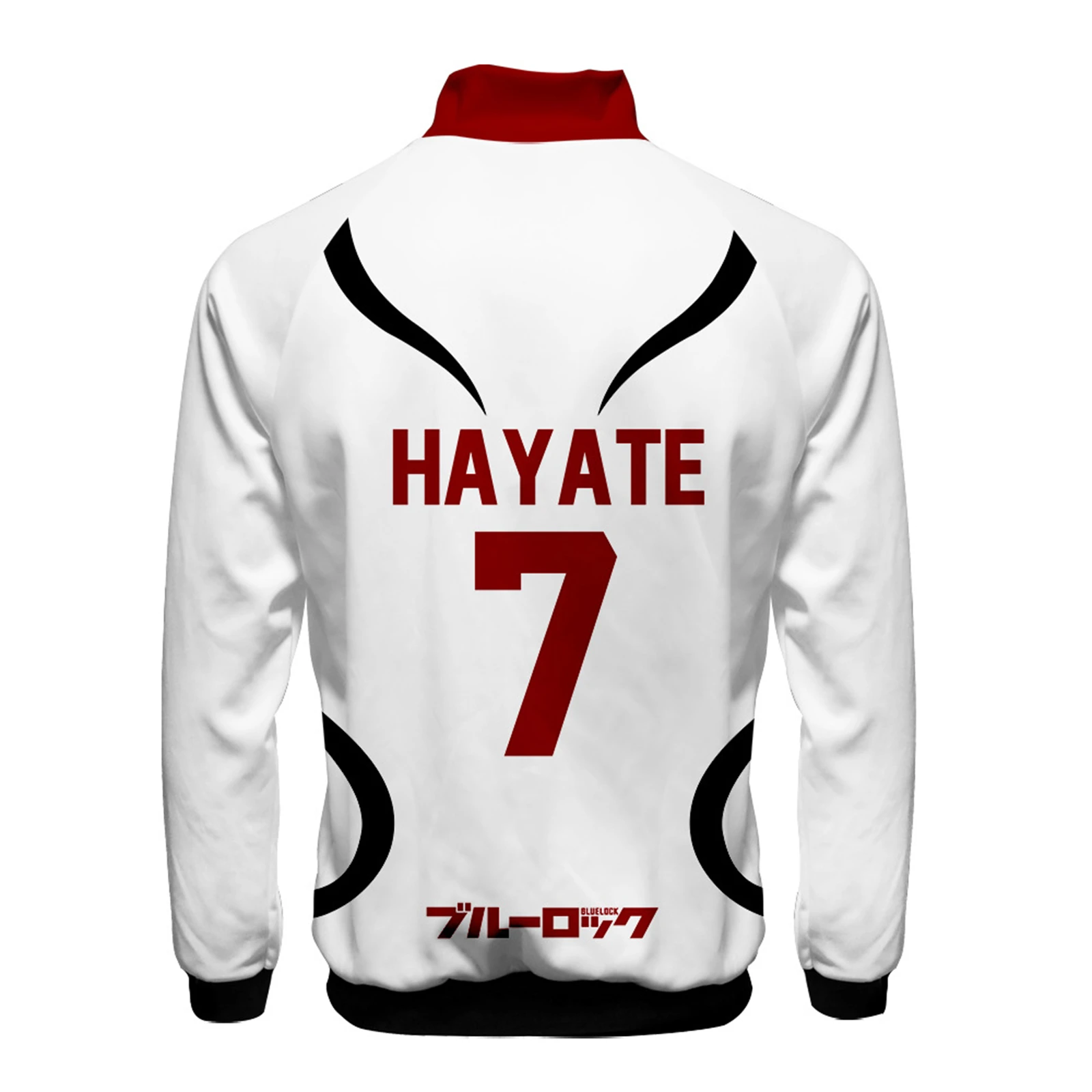 2025 Neuer Lock Munchen Yoichi Isagi Reißverschluss-Sportmantel, Unisex, weiße Jacke, Trainingsanzug, Stehkragen, Sportbekleidung