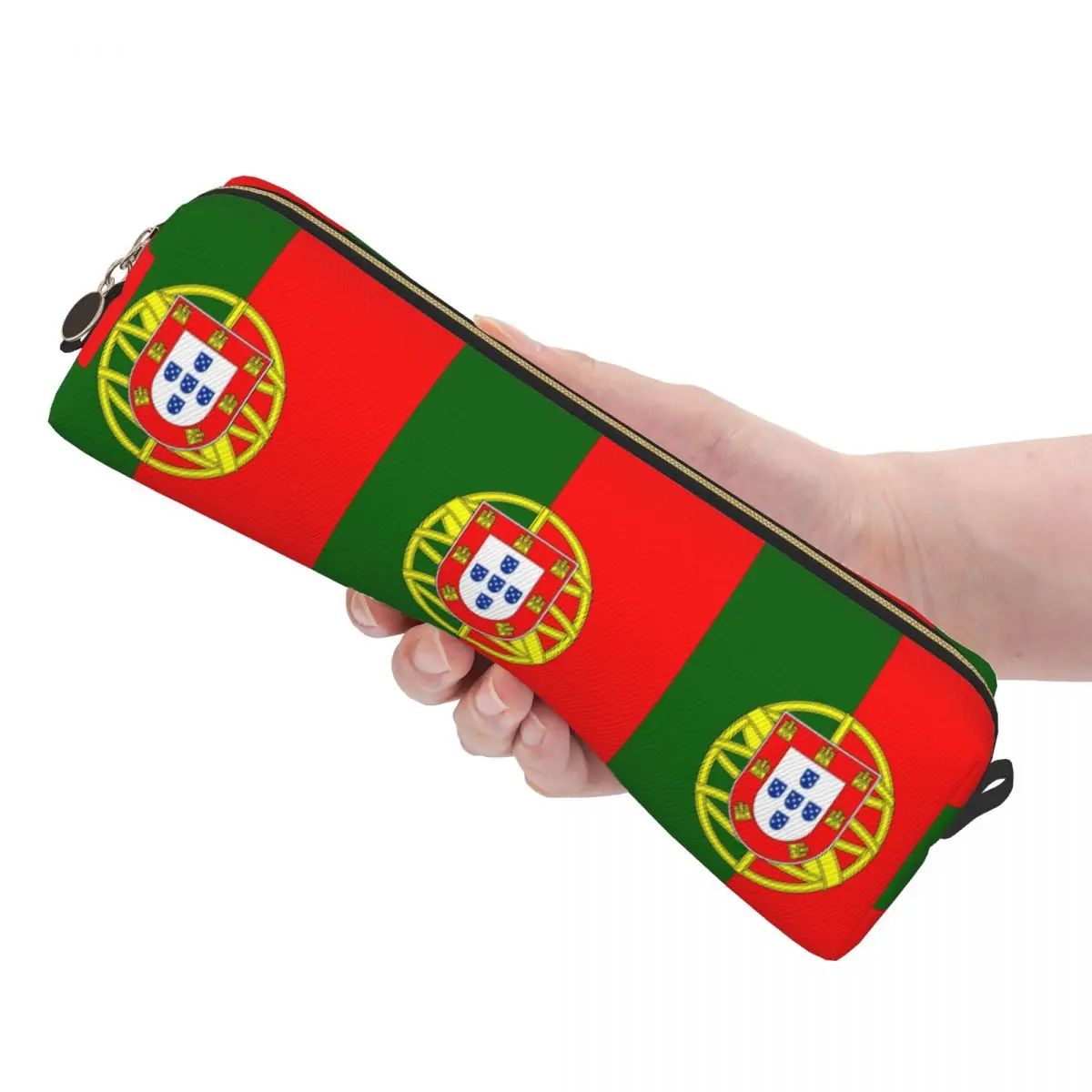 Estuche para lápices con bandera de Portugal y Europa, estuche para lápices, soporte para bolígrafos para estudiantes, bolsa de almacenamiento grande, suministros escolares, papelería con cremallera