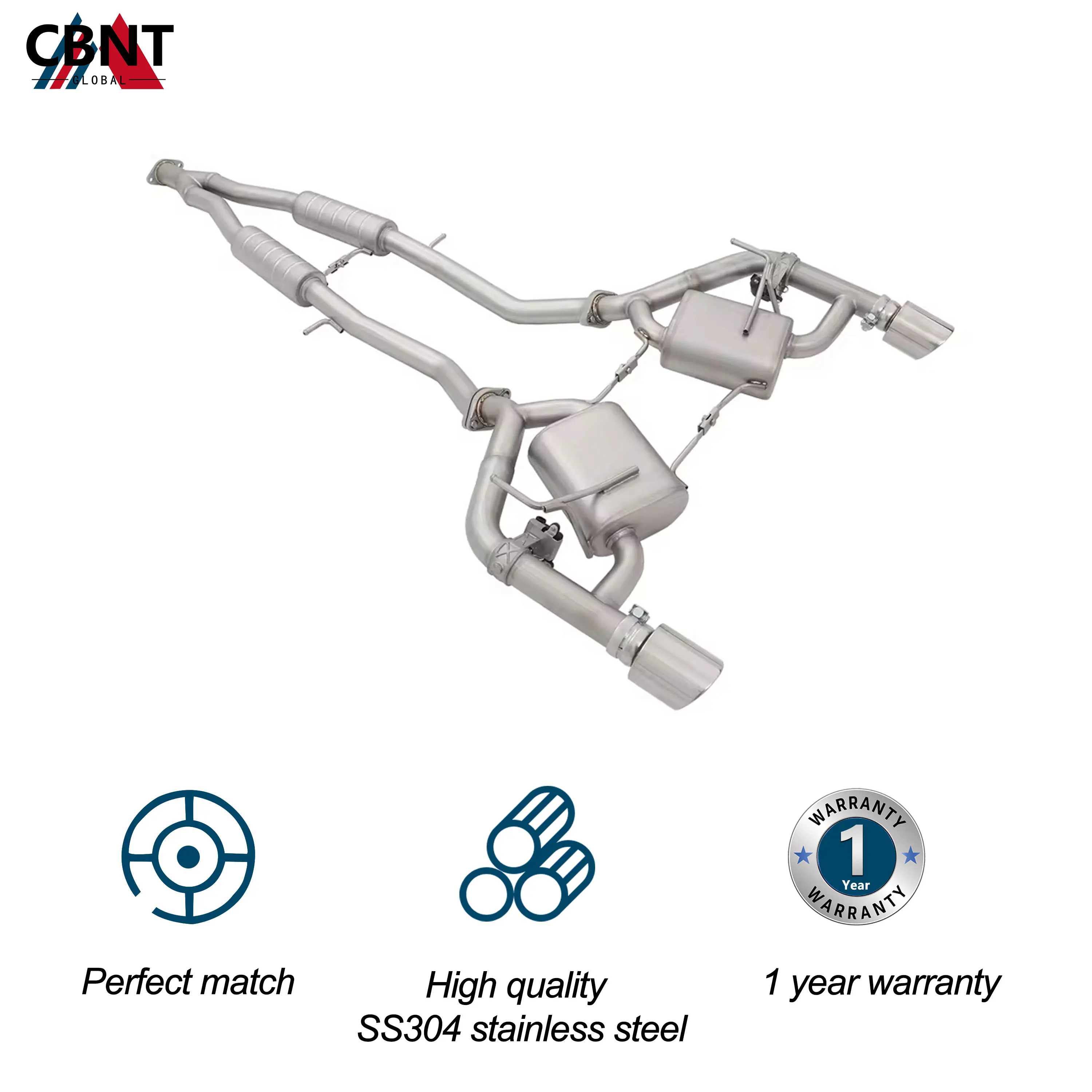 CBNT Valved Catback for Infiniti Q50 Q60 2.0T Exhaust Pipe with Valve Muffler High Quality SS304 Valvetronic Exhaust System